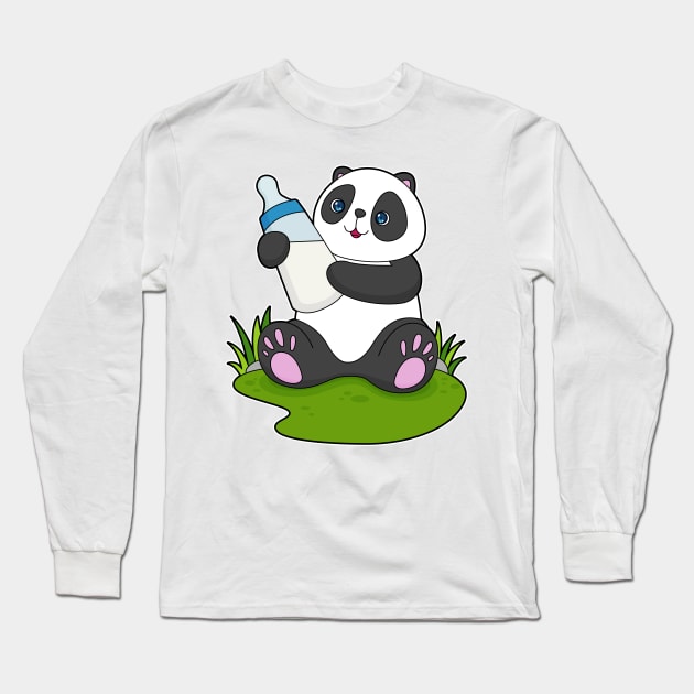 Panda Milk bottle Long Sleeve T-Shirt by Markus Schnabel